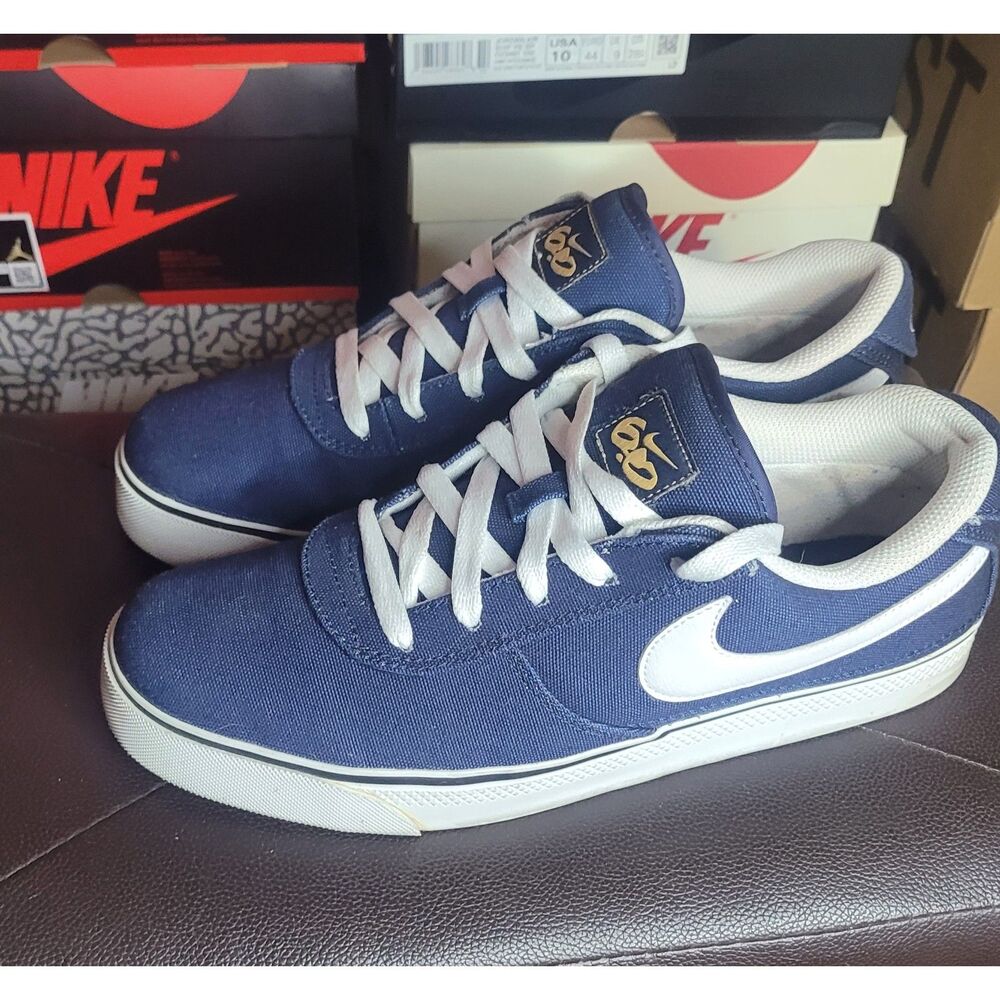 Nike 6.0 Mavrk Low 2 Canvas Navy Blue White Sneakers Men's Size 10 Shoes 442475-